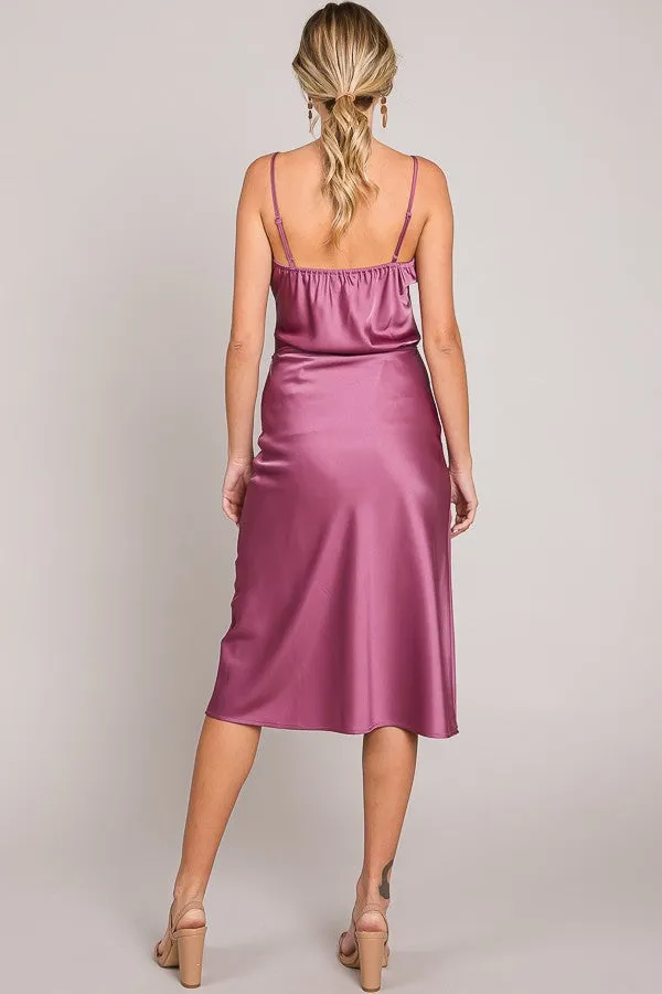 Pretty Berry Satin Midi