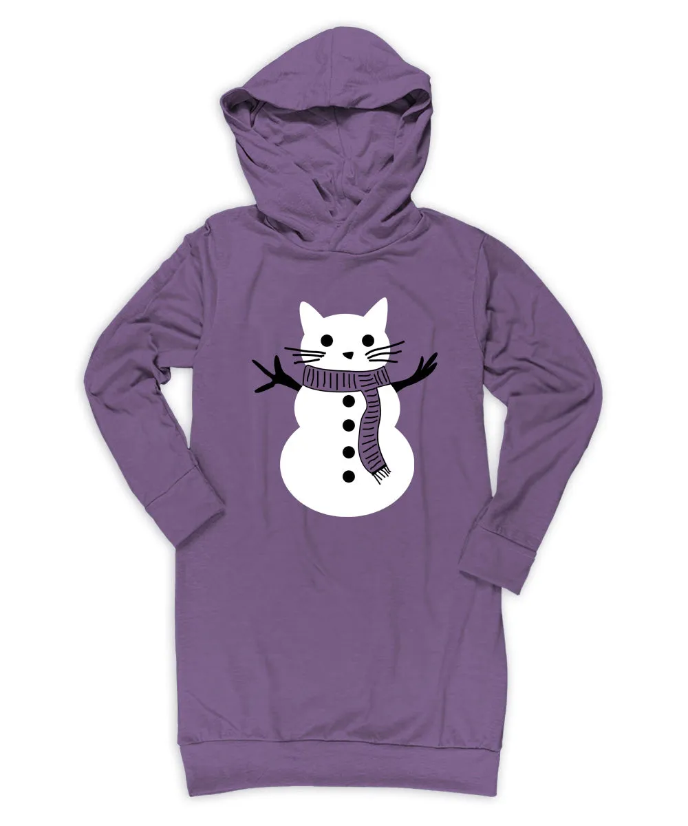 Purple Snowkitty Hoodie Dress