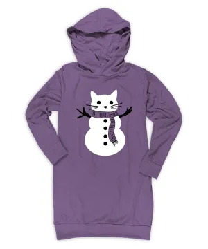 Purple Snowkitty Hoodie Dress
