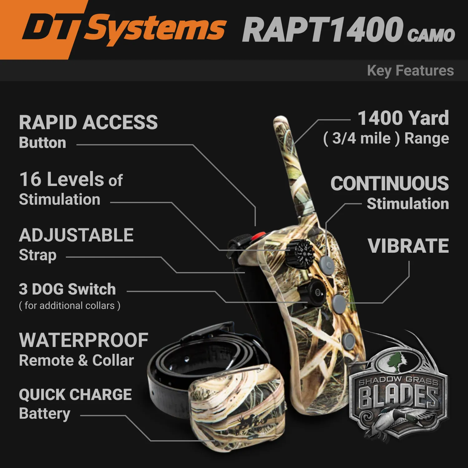 RAPT1400 Camo E-collar