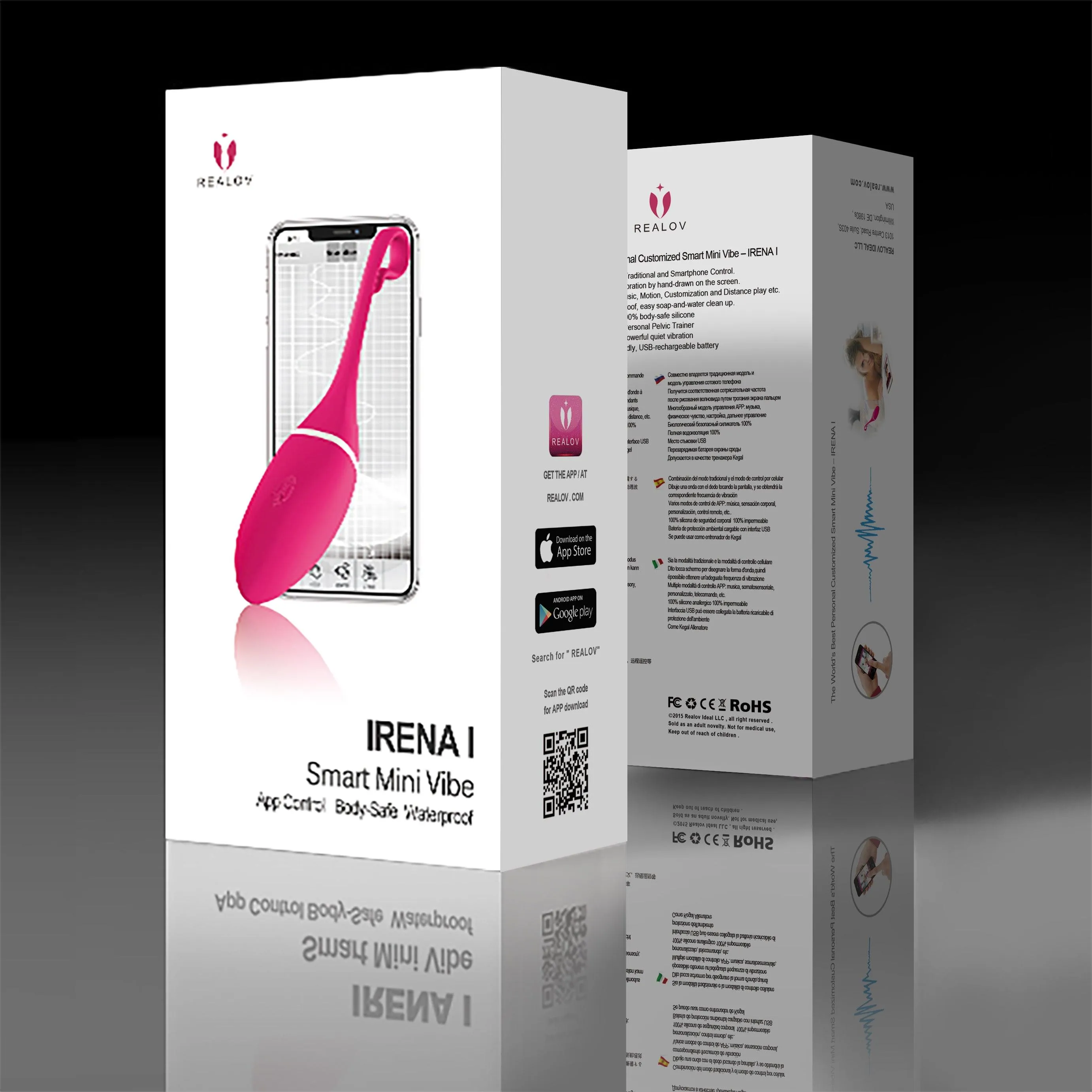Realov Smart Vibrating Egg App Control Wearable Vibrator