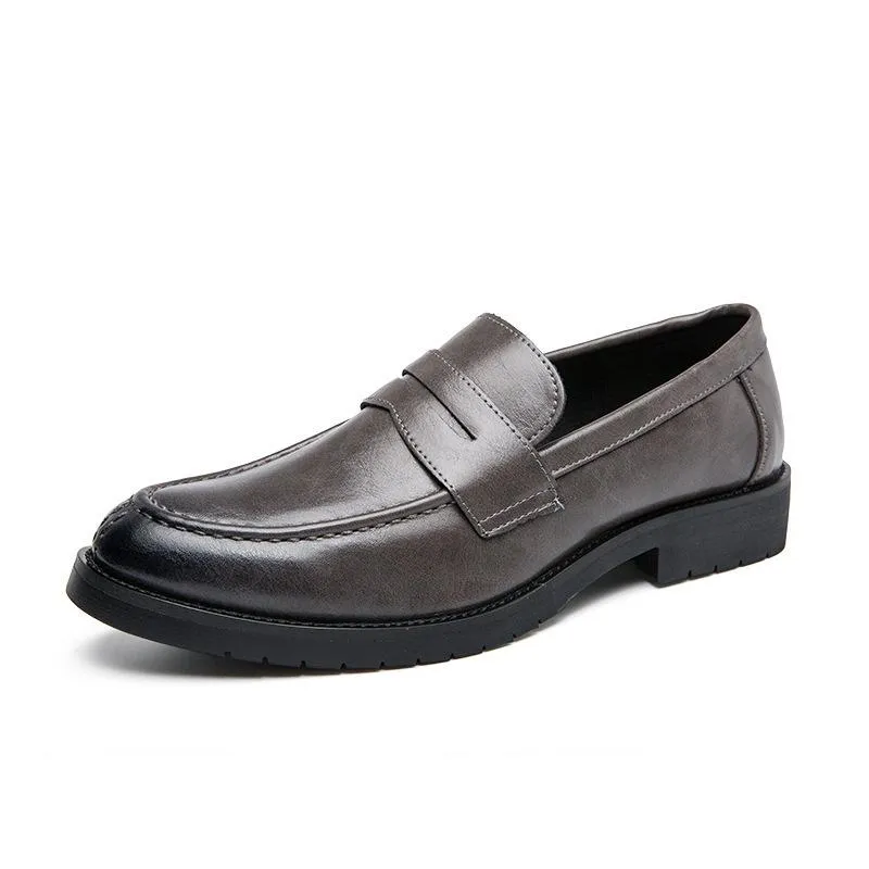 Retro British Style Slip-on Round Toe Loafers