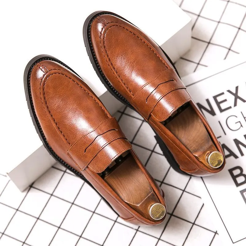 Retro British Style Slip-on Round Toe Loafers