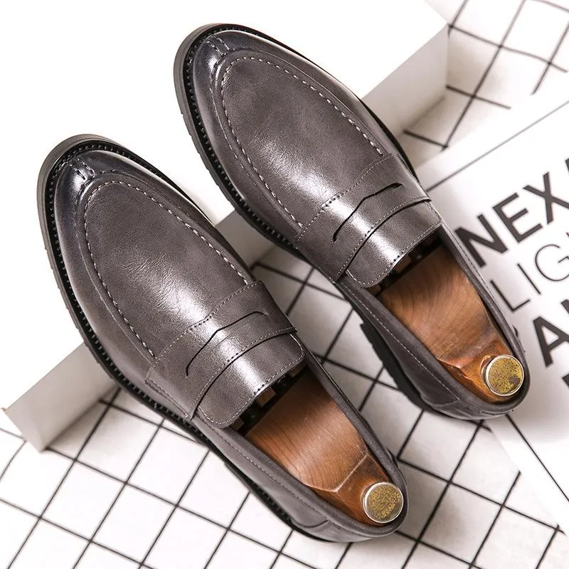 Retro British Style Slip-on Round Toe Loafers