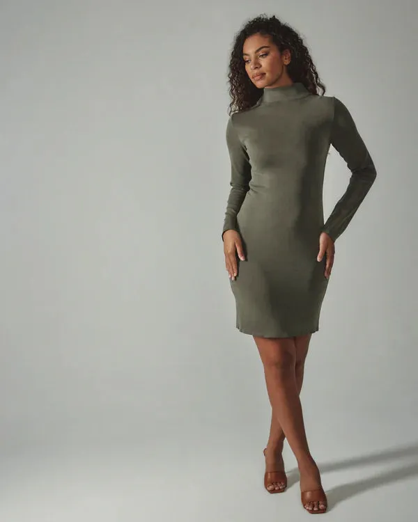 Rev Turtleneck Dress-Olive