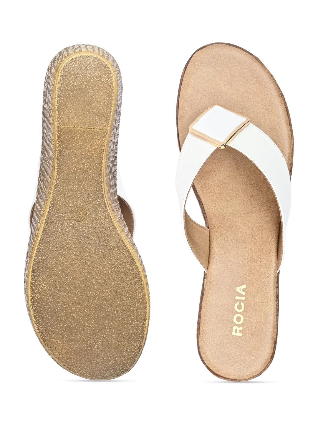Rocia By Regal White Women Casual Wedge Sandals