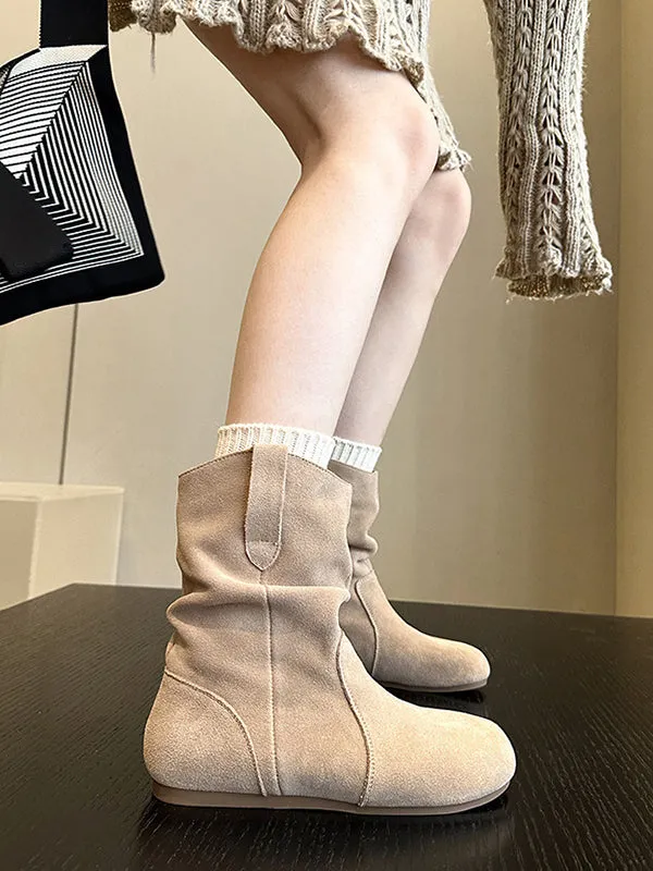 Round-Toe Split-Joint Boots