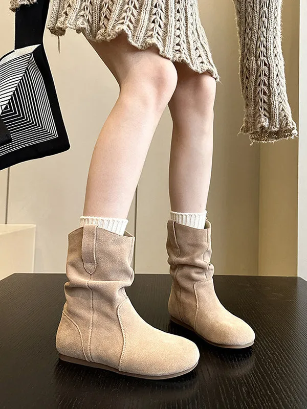 Round-Toe Split-Joint Boots