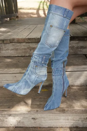 Ruby Denim Heel Boots