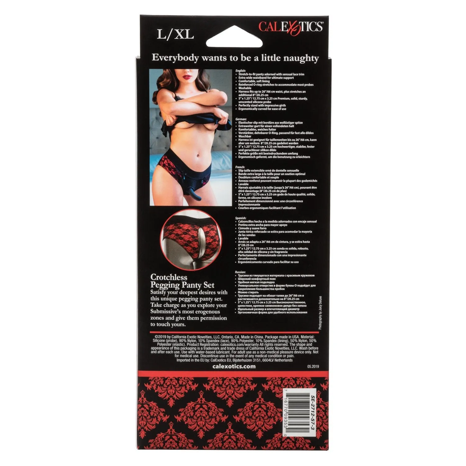Scandal® Crotchless Pegging Panty Set - L/XL