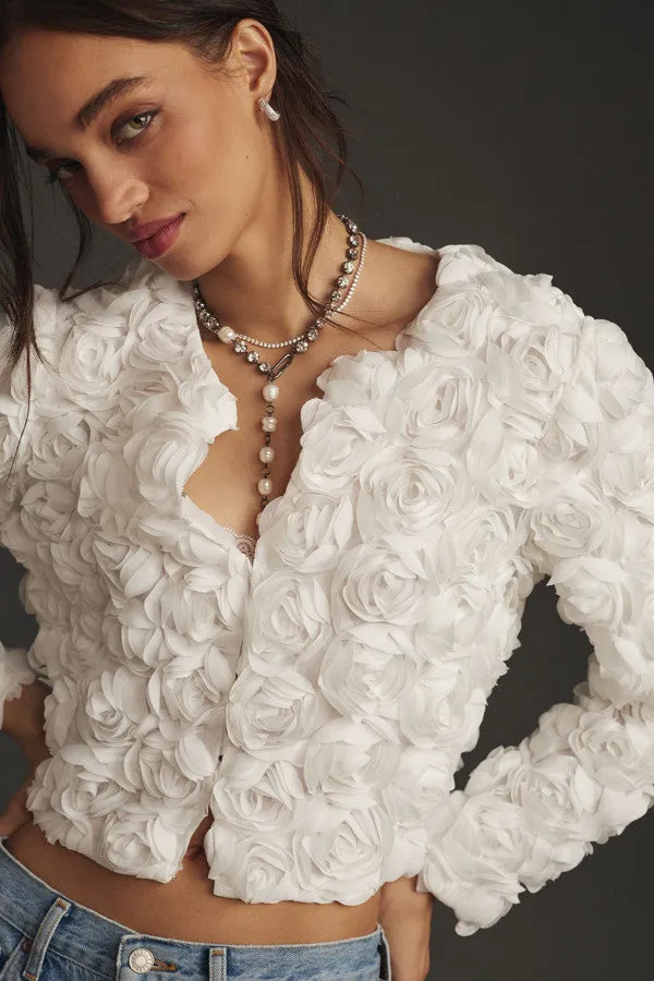 Scarlett™ - Chic Floral Jacquard Jacket