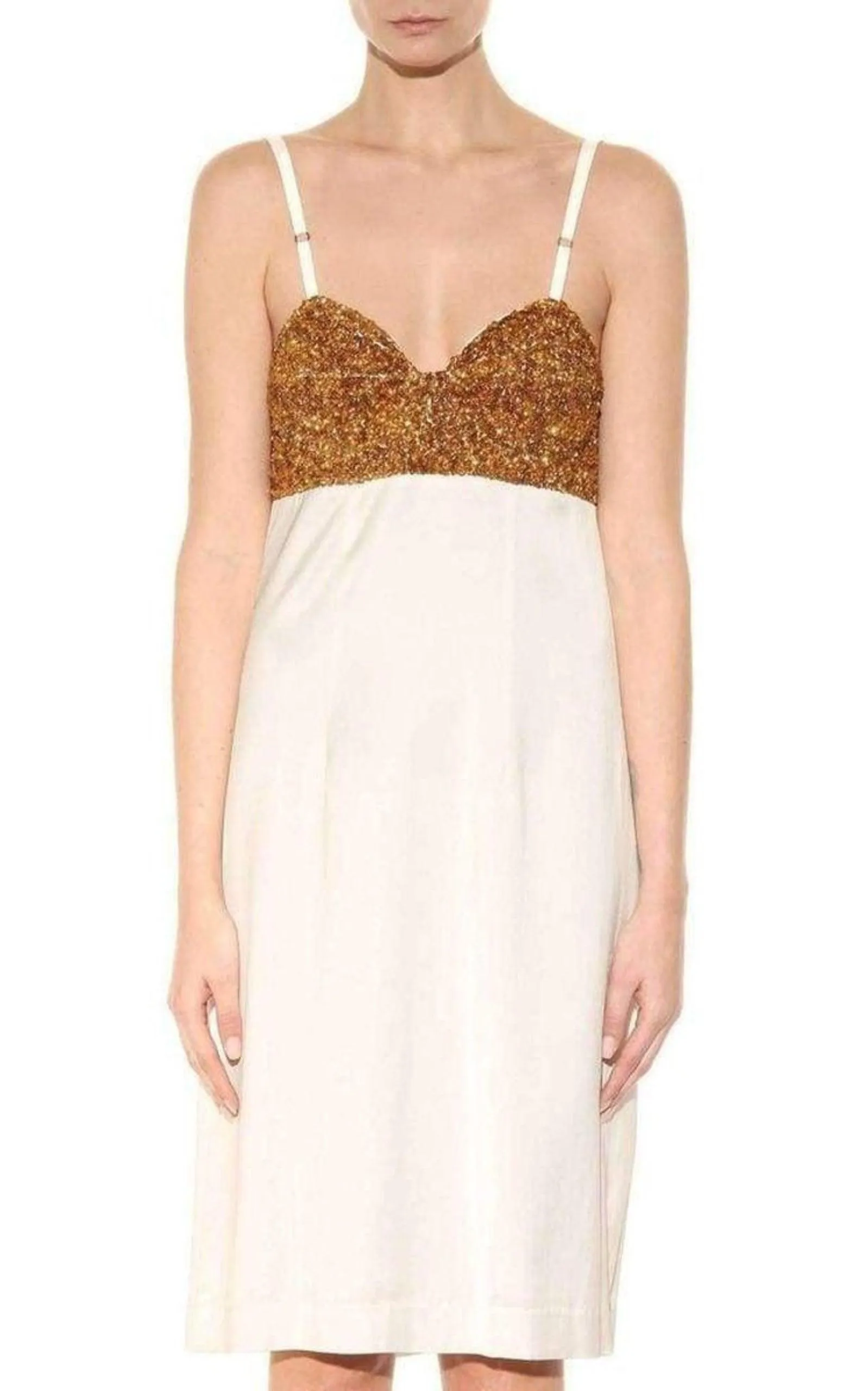 Sequin-Embellished Satin Dress