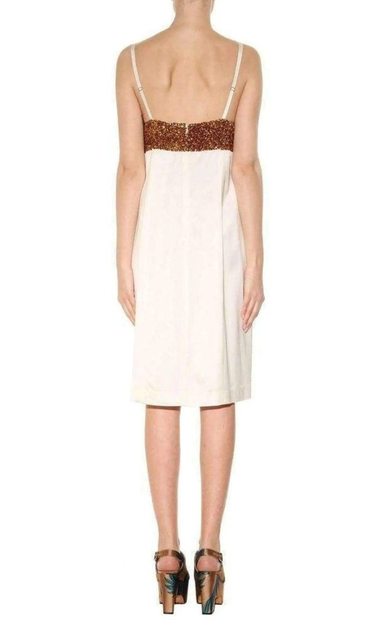 Sequin-Embellished Satin Dress