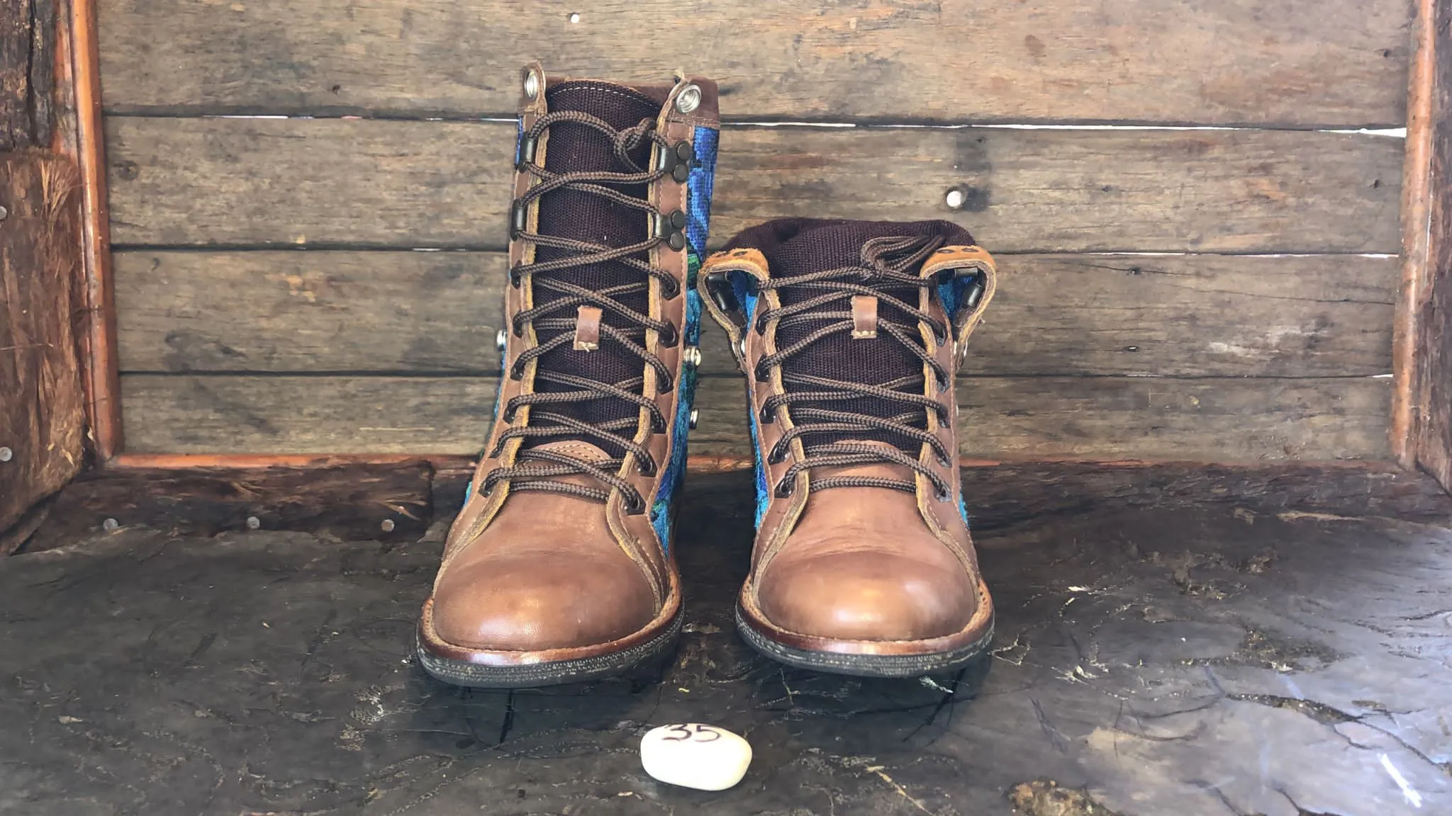 Size 35 Gypsy Boots - Blue Roses
