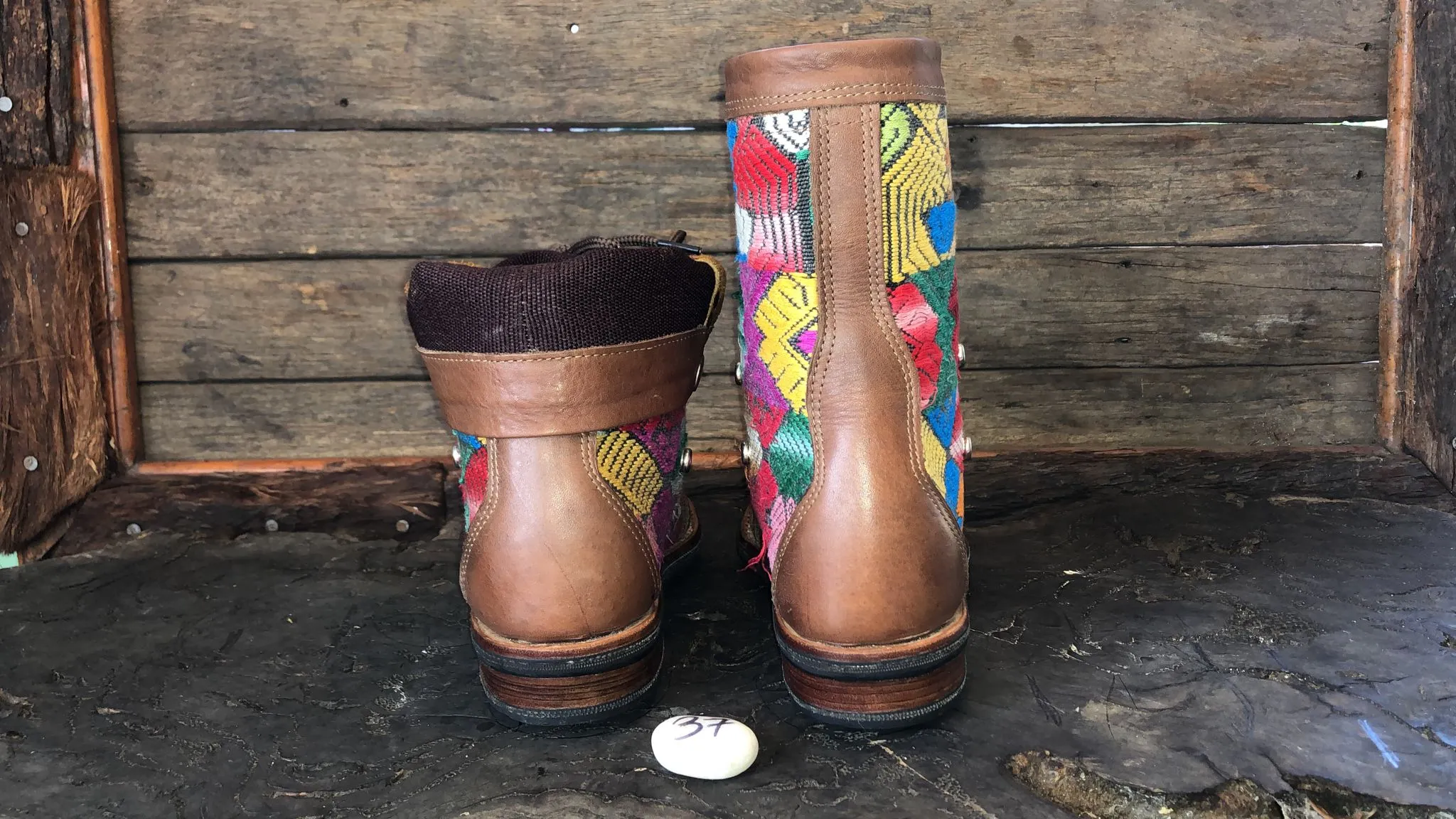 Size 37 Gypsy Boots - Primary Coloured Birds