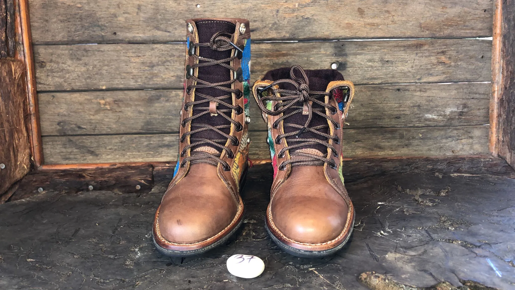 Size 37 Gypsy Boots - Primary Coloured Birds