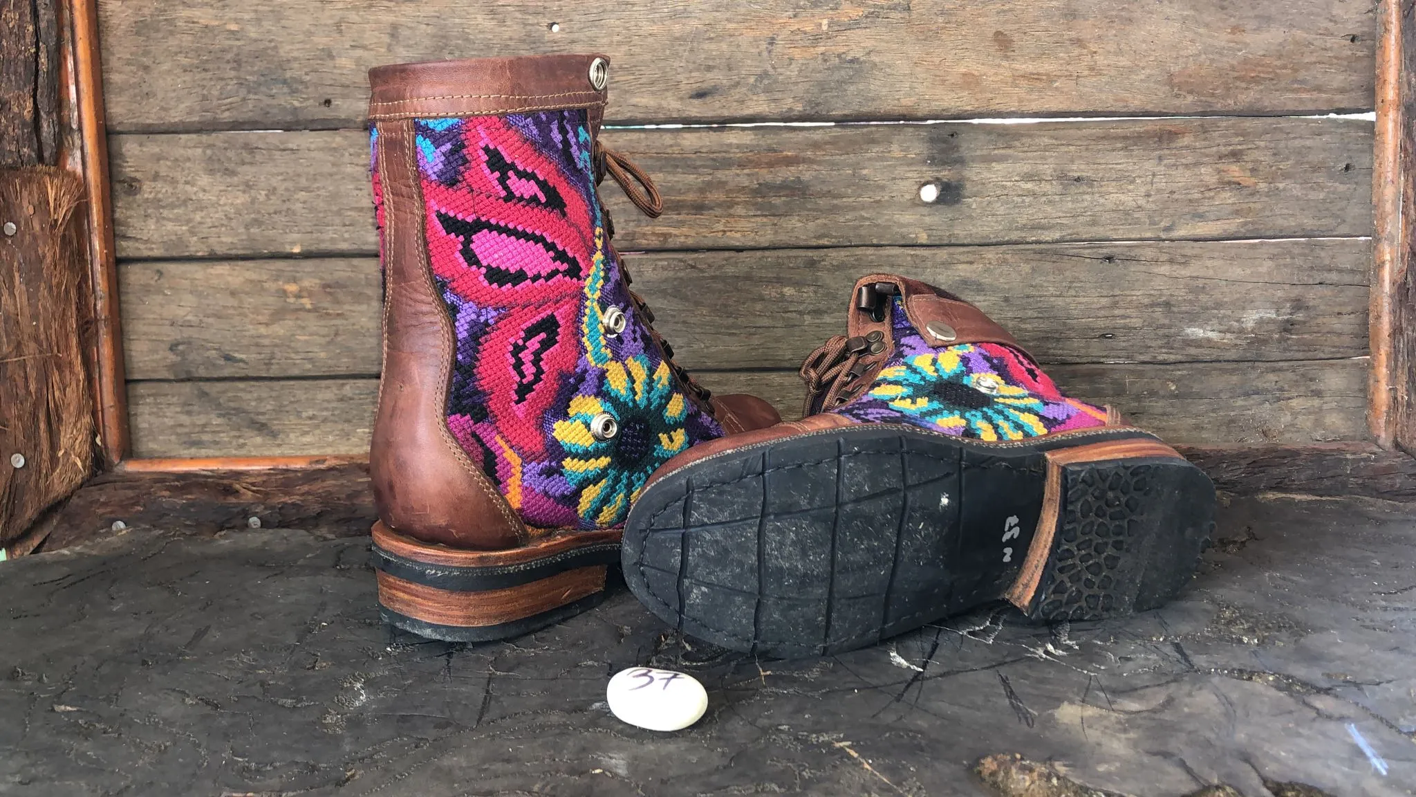 Size 37 Gypsy Boots - Red Butterfly