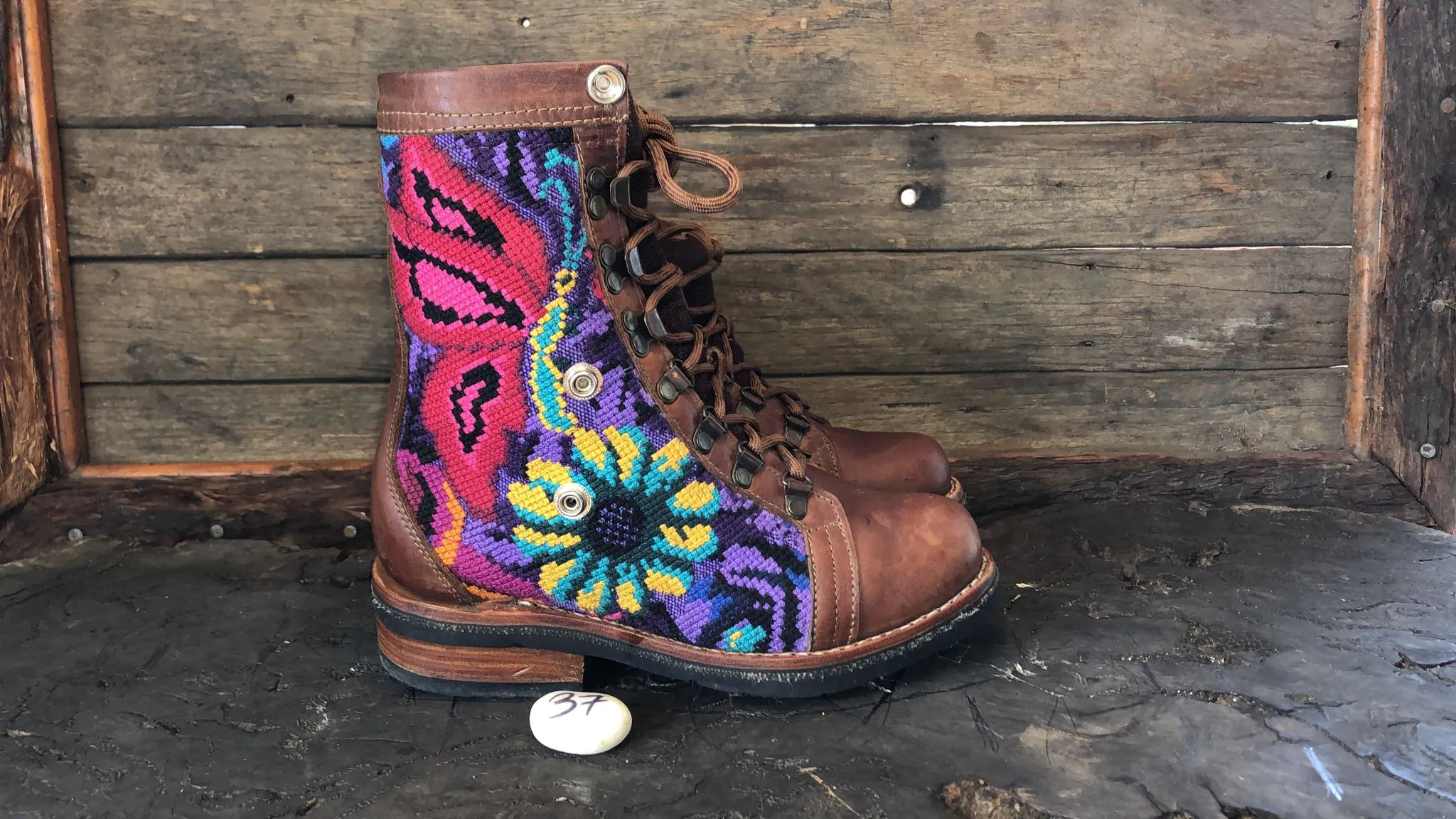 Size 37 Gypsy Boots - Red Butterfly