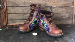 Size 37 Gypsy Boots - Red Butterfly