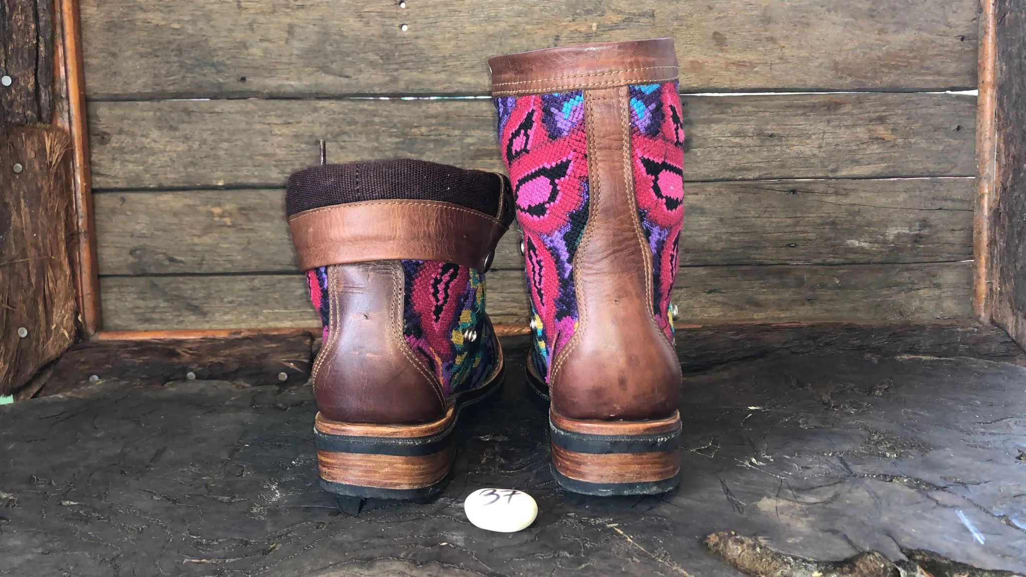 Size 37 Gypsy Boots - Red Butterfly