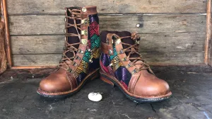 Size 37 Gypsy Boots - Turquoise Diamonds