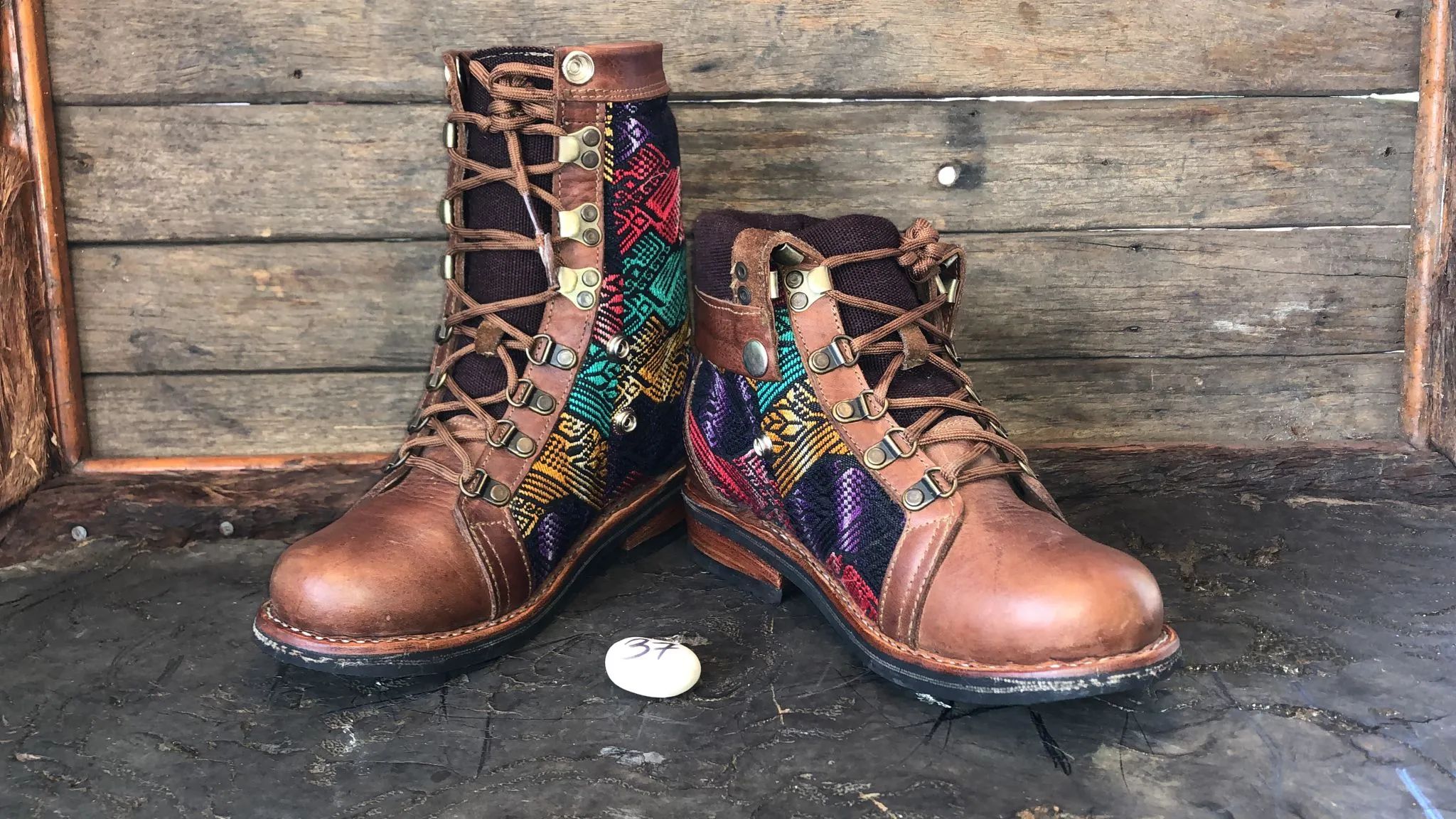 Size 37 Gypsy Boots - Turquoise Diamonds