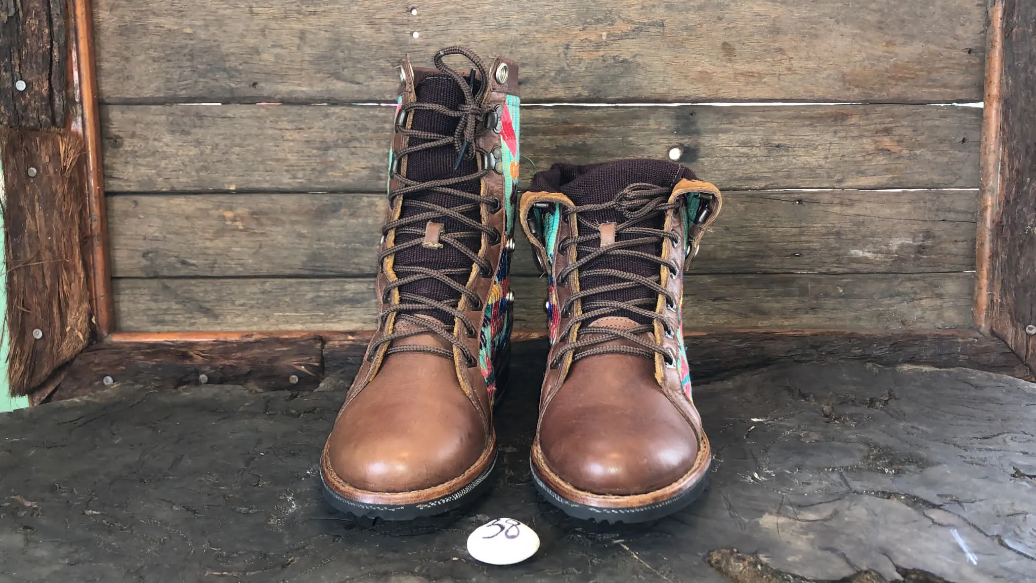 Size 38 Gypsy Boots - Mayan Magical Animals on Turquoise