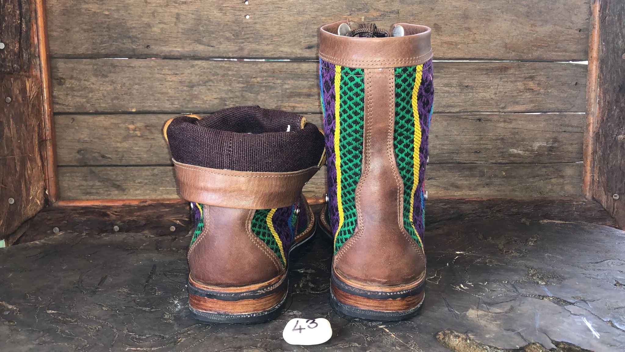Size 43 Gypsy Boots - Happy Stripes