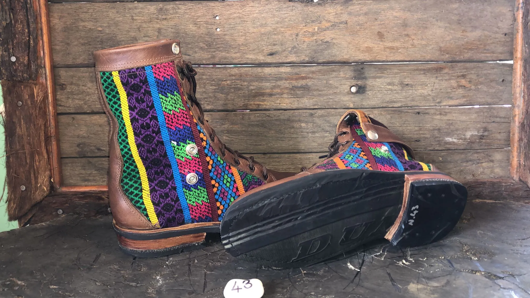 Size 43 Gypsy Boots - Happy Stripes