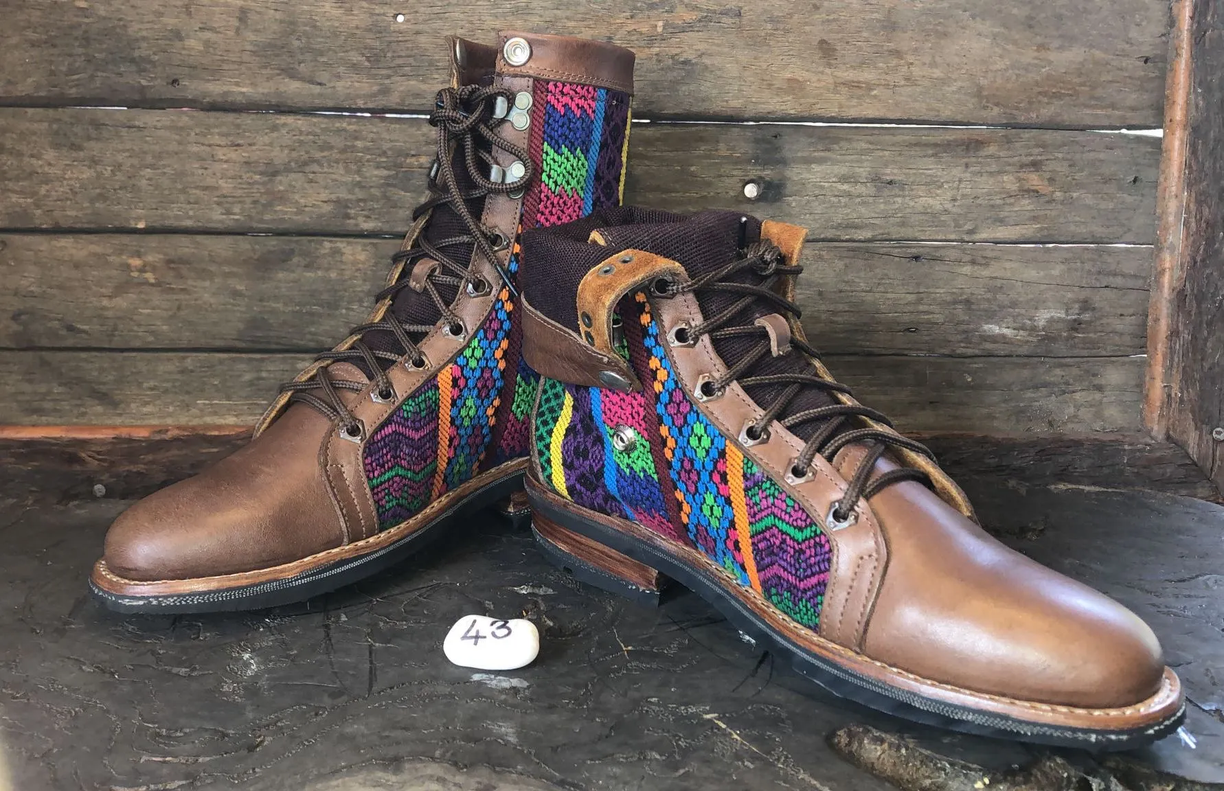Size 43 Gypsy Boots - Happy Stripes