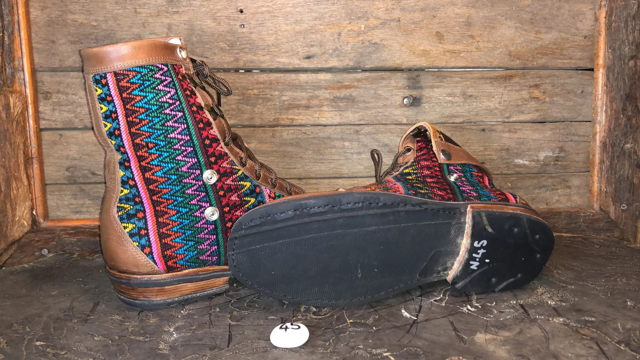 Size 45 Gypsy Boots - Zigzag Fiesta