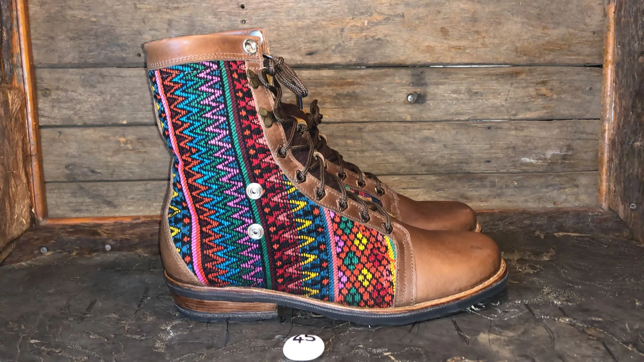 Size 45 Gypsy Boots - Zigzag Fiesta