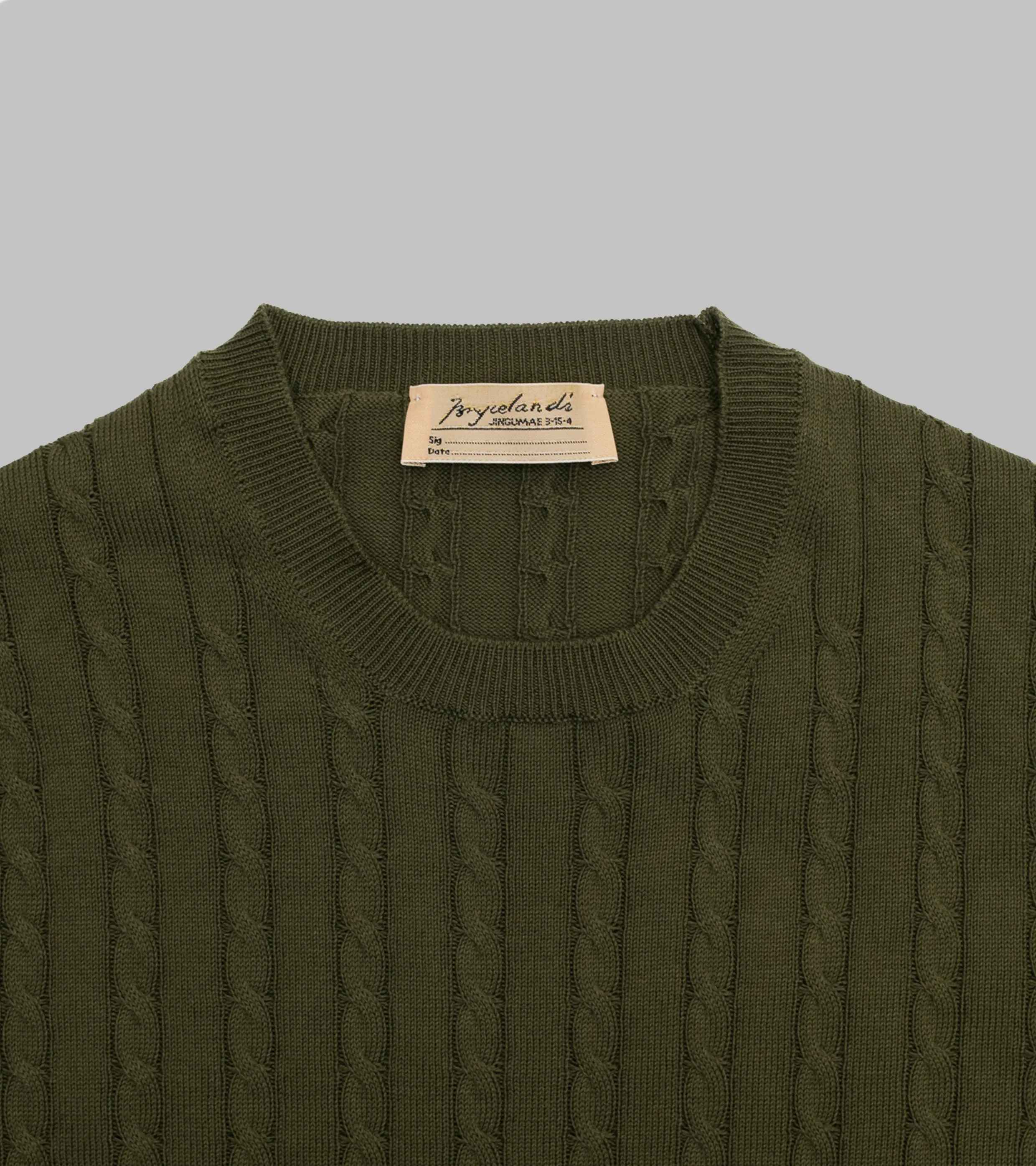 ‘Skipper’ Cable-Knit Tee Olive