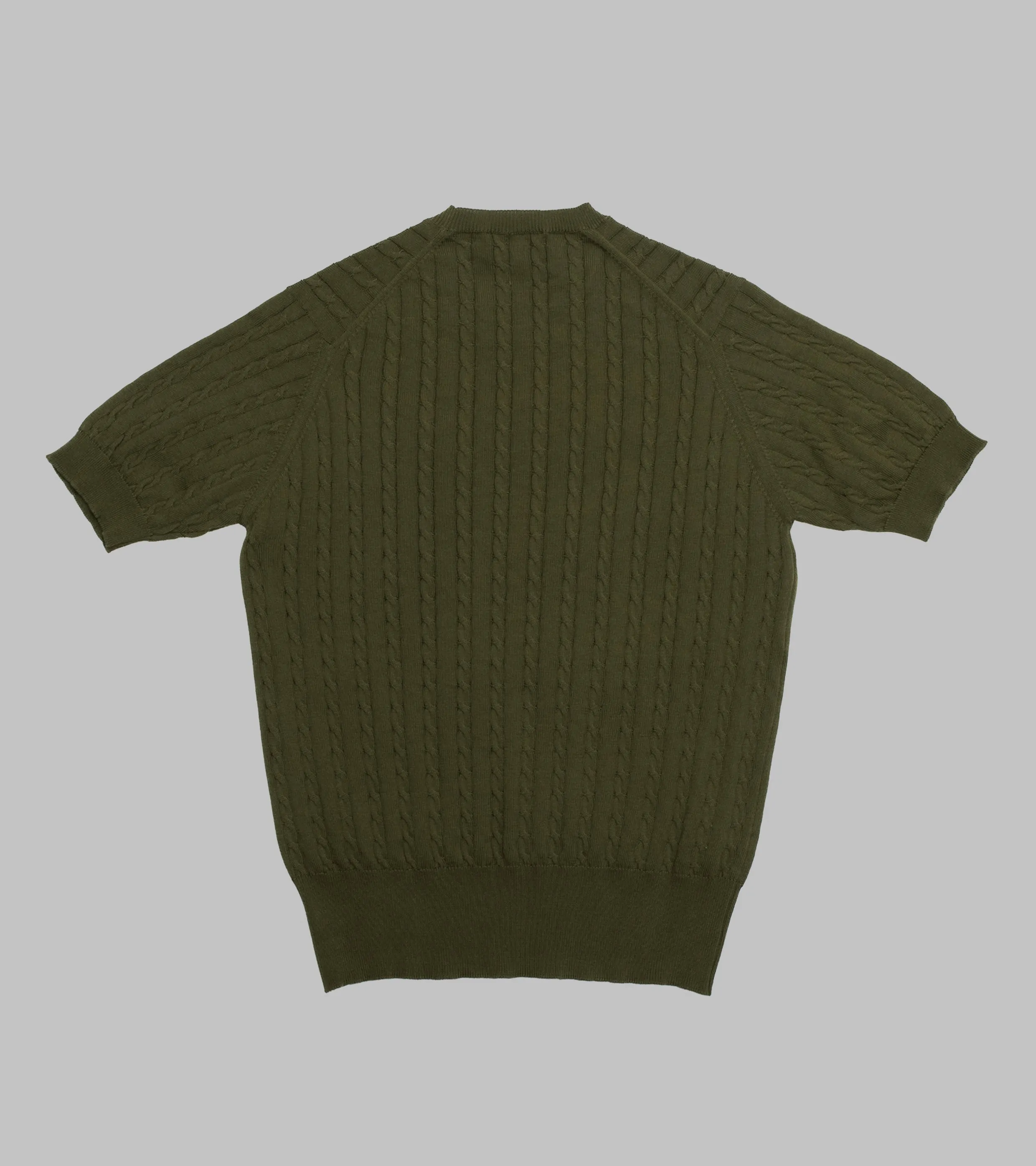 ‘Skipper’ Cable-Knit Tee Olive
