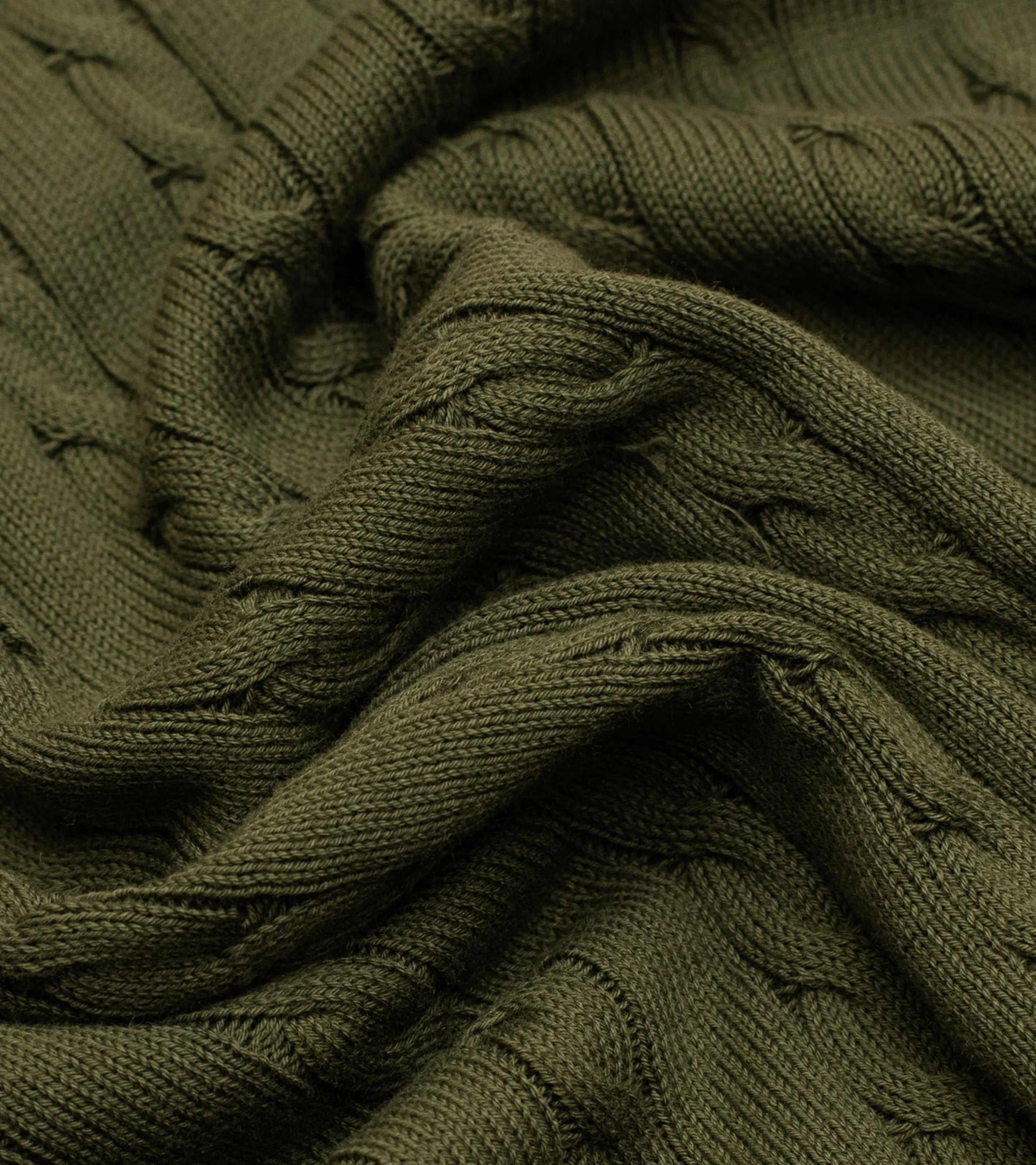 ‘Skipper’ Cable-Knit Tee Olive