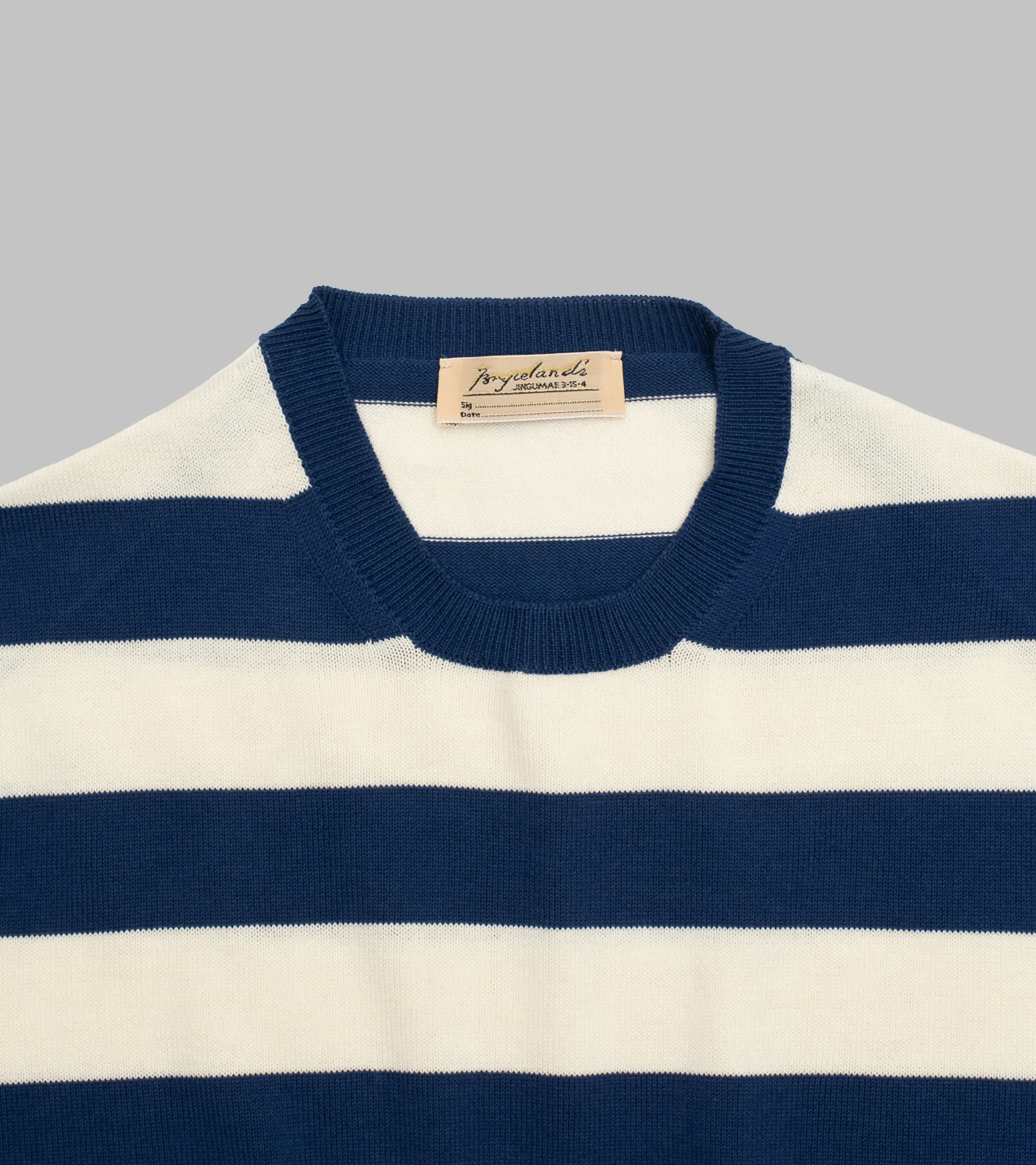 ‘Skipper’ Striped Tee Blue/Cream