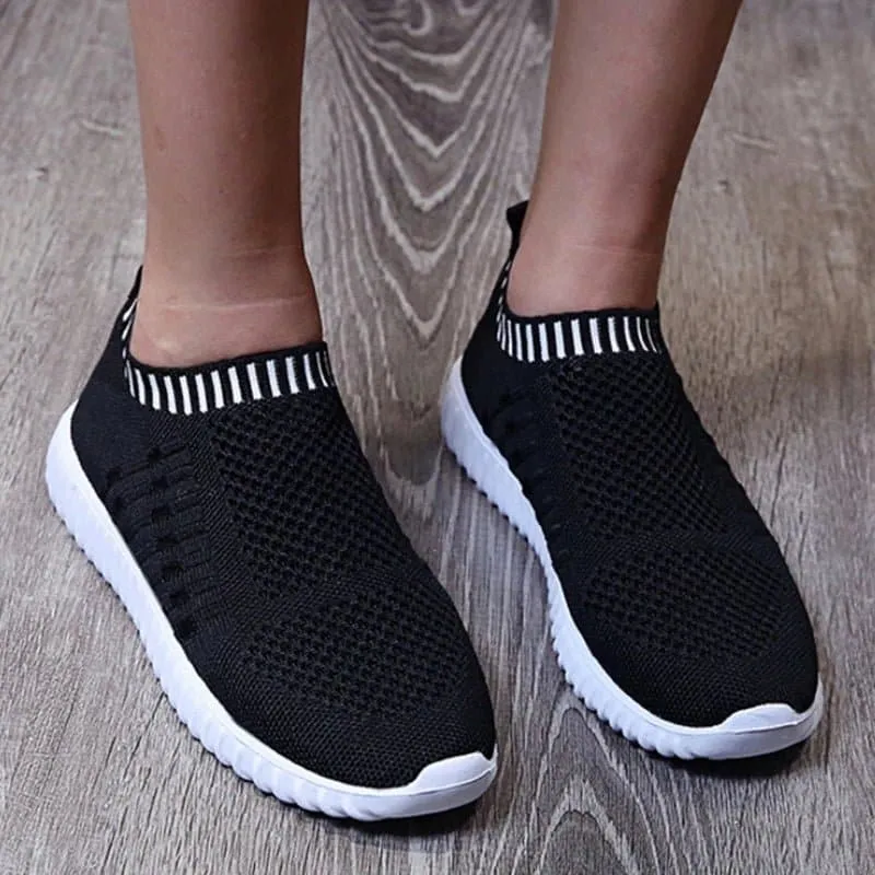 Slip-On Breathable Mesh Sneakers - Lightweight Casual Shoes