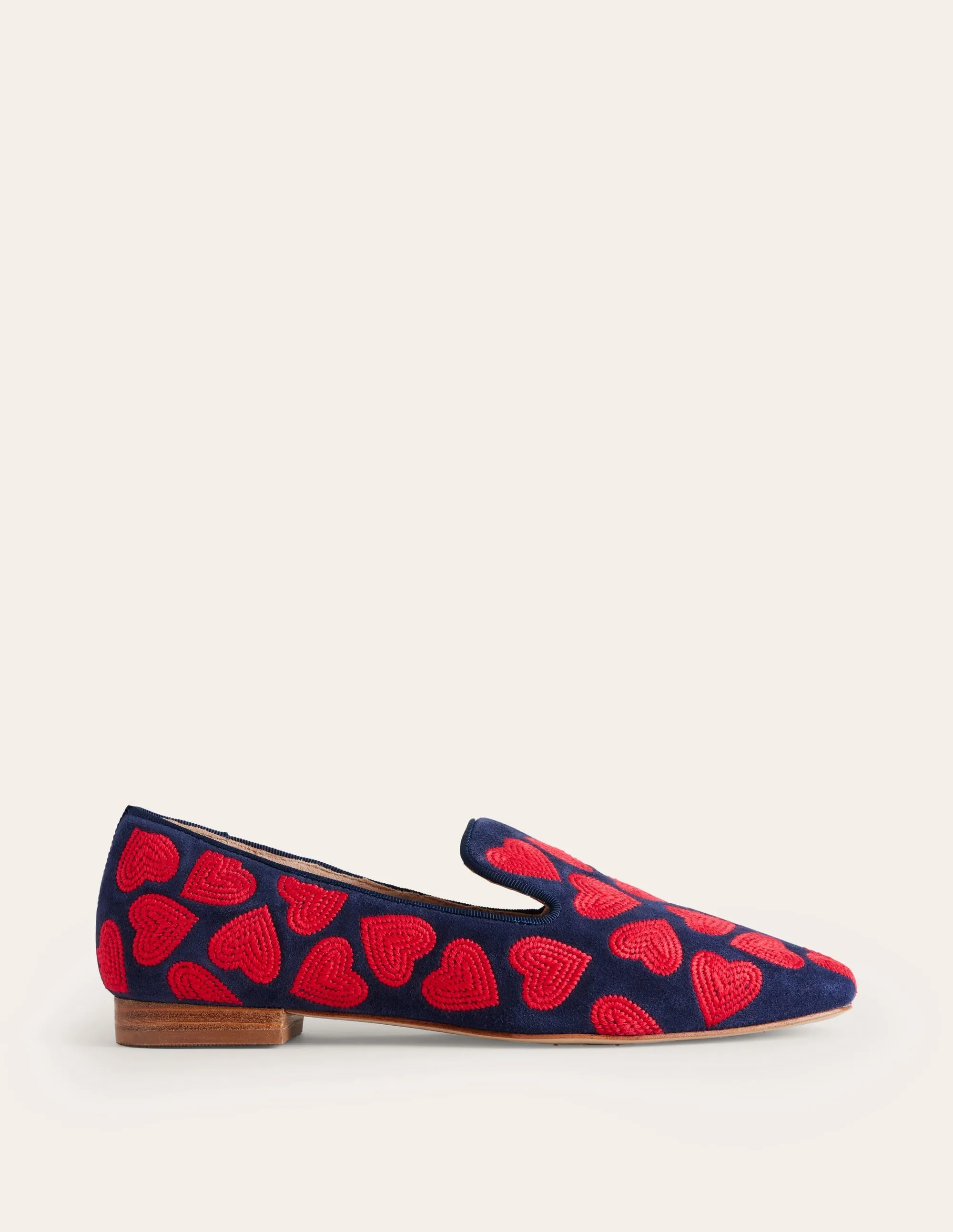 Slipper Cut Loafer-Navy, Red Heart
