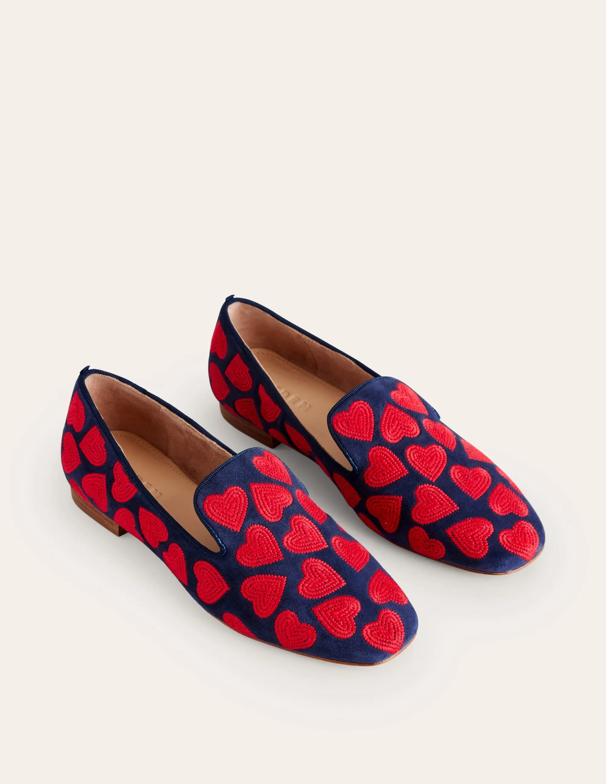 Slipper Cut Loafer-Navy, Red Heart