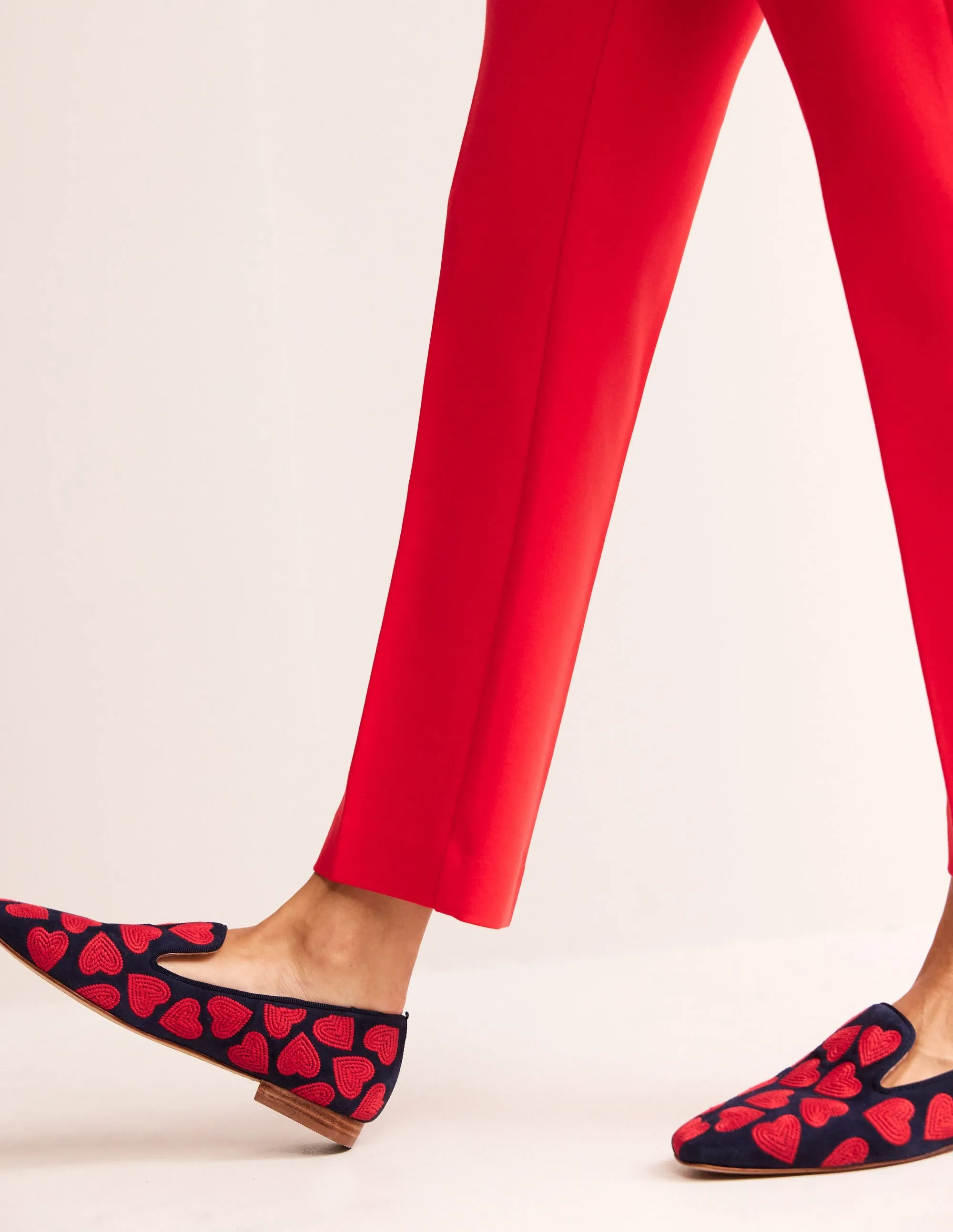 Slipper Cut Loafer-Navy, Red Heart