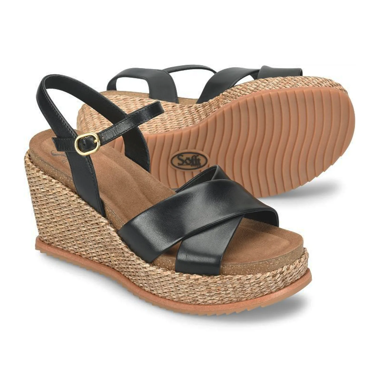 Sofft Diana Wedge Sandal (Women) - Black