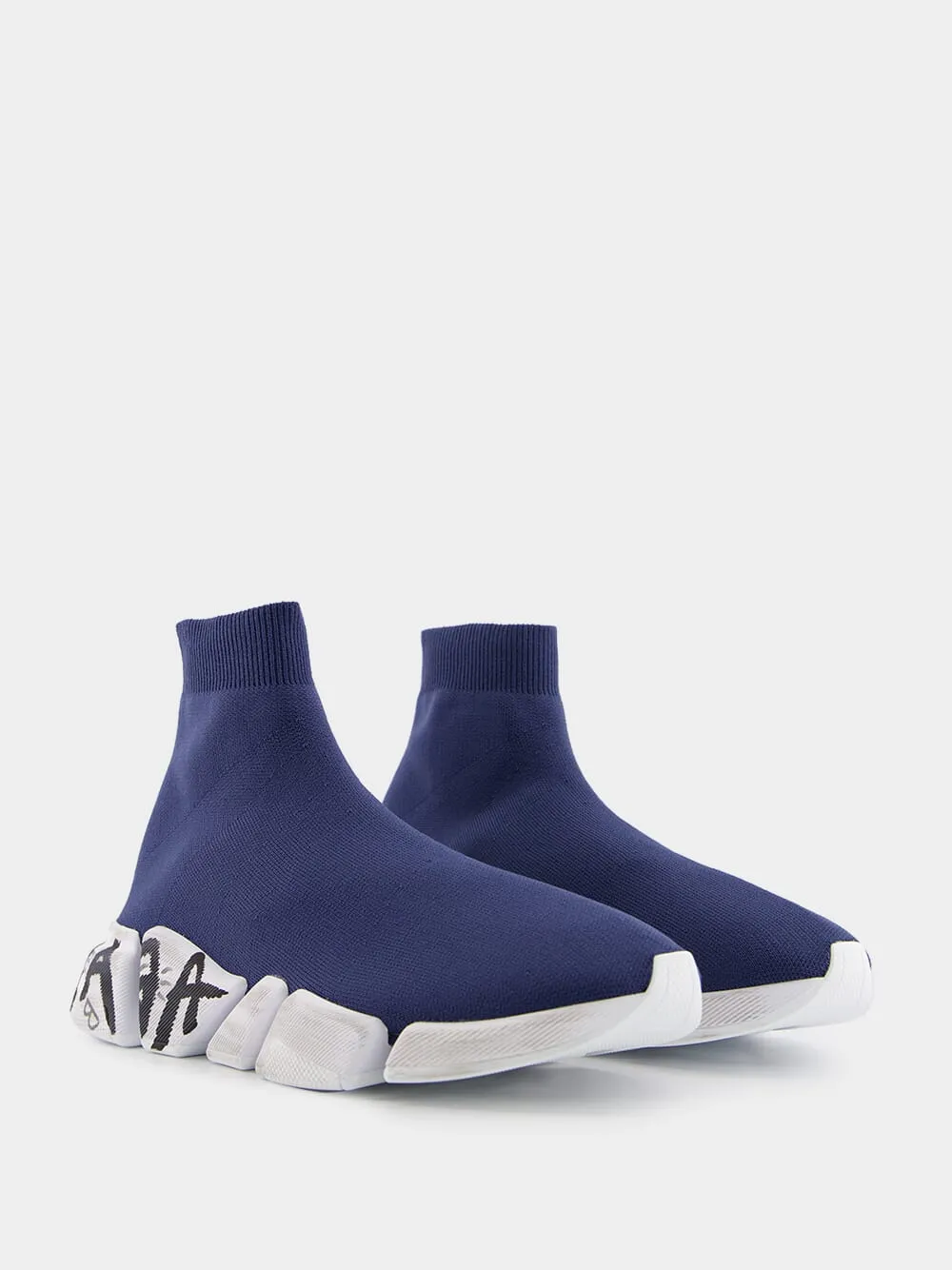 Speed 2.0 Graffiti Blue Sneakers
