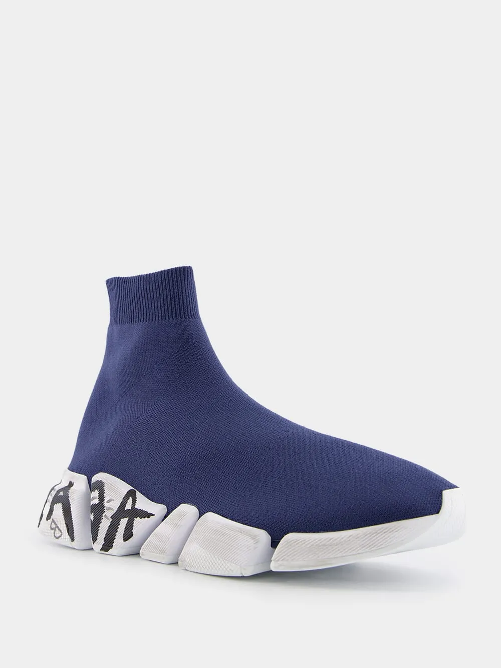 Speed 2.0 Graffiti Blue Sneakers