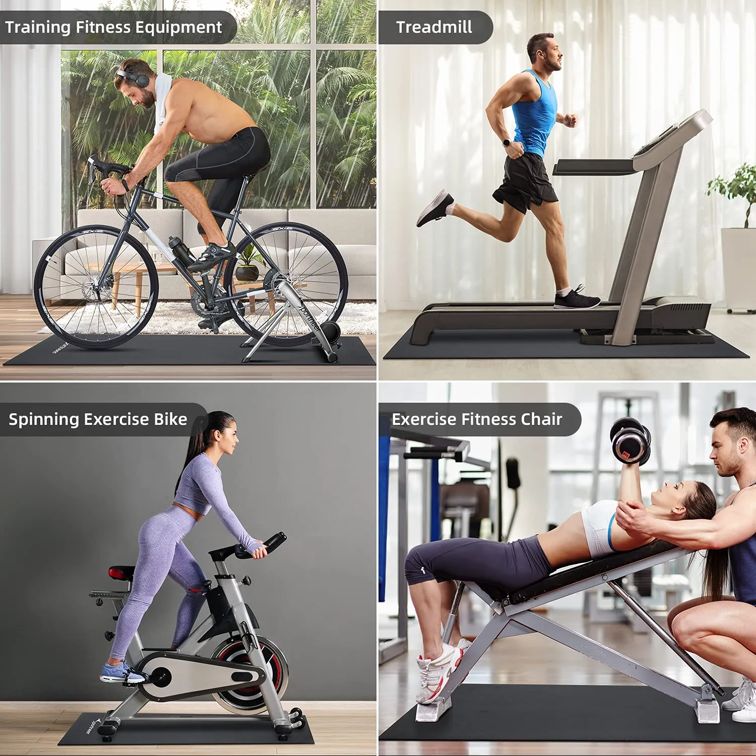 Sportneer Exercise Bike Trainer Stand Mat Floor Carpet Protection Mats