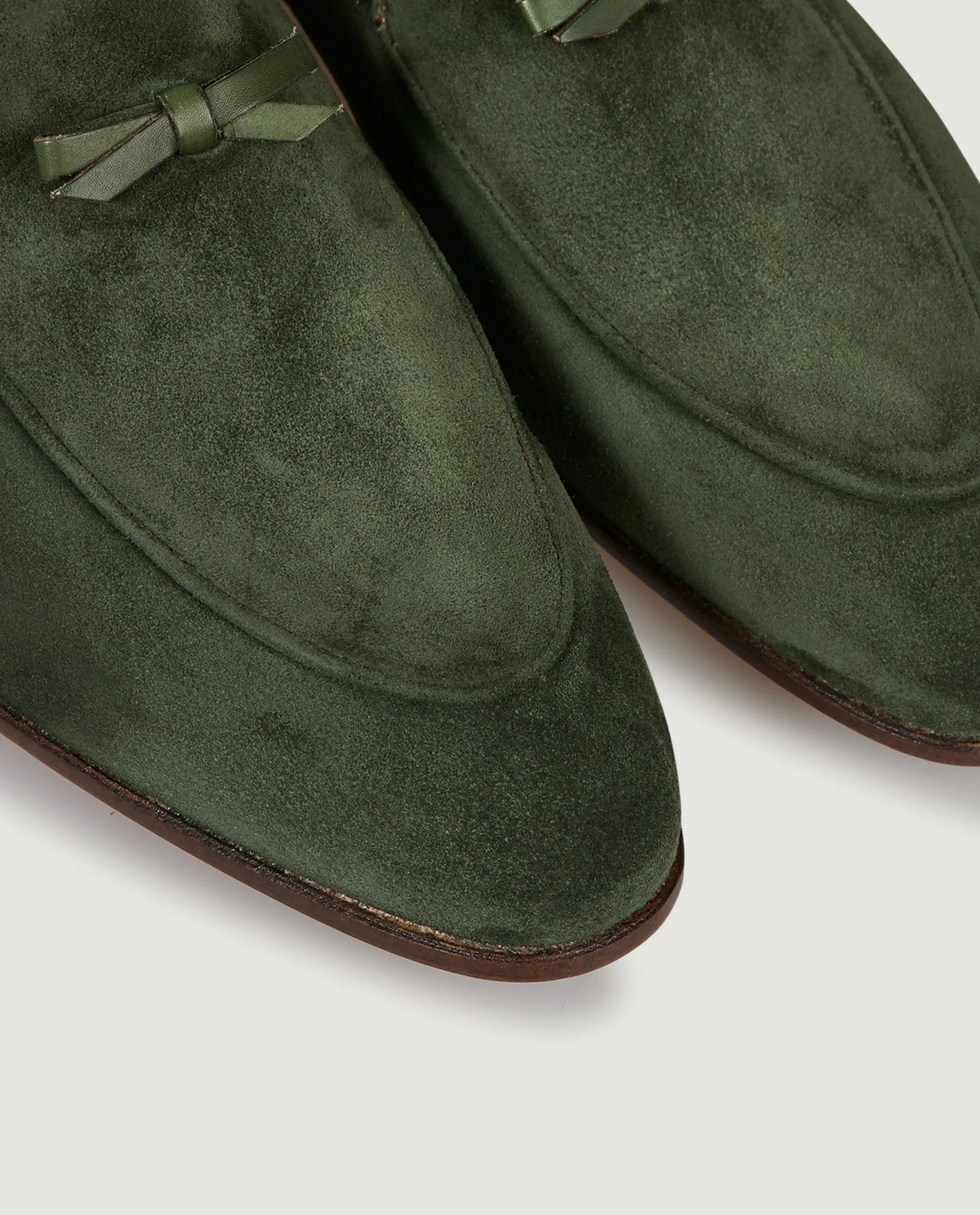 Suede Belgian Loafers - Groen