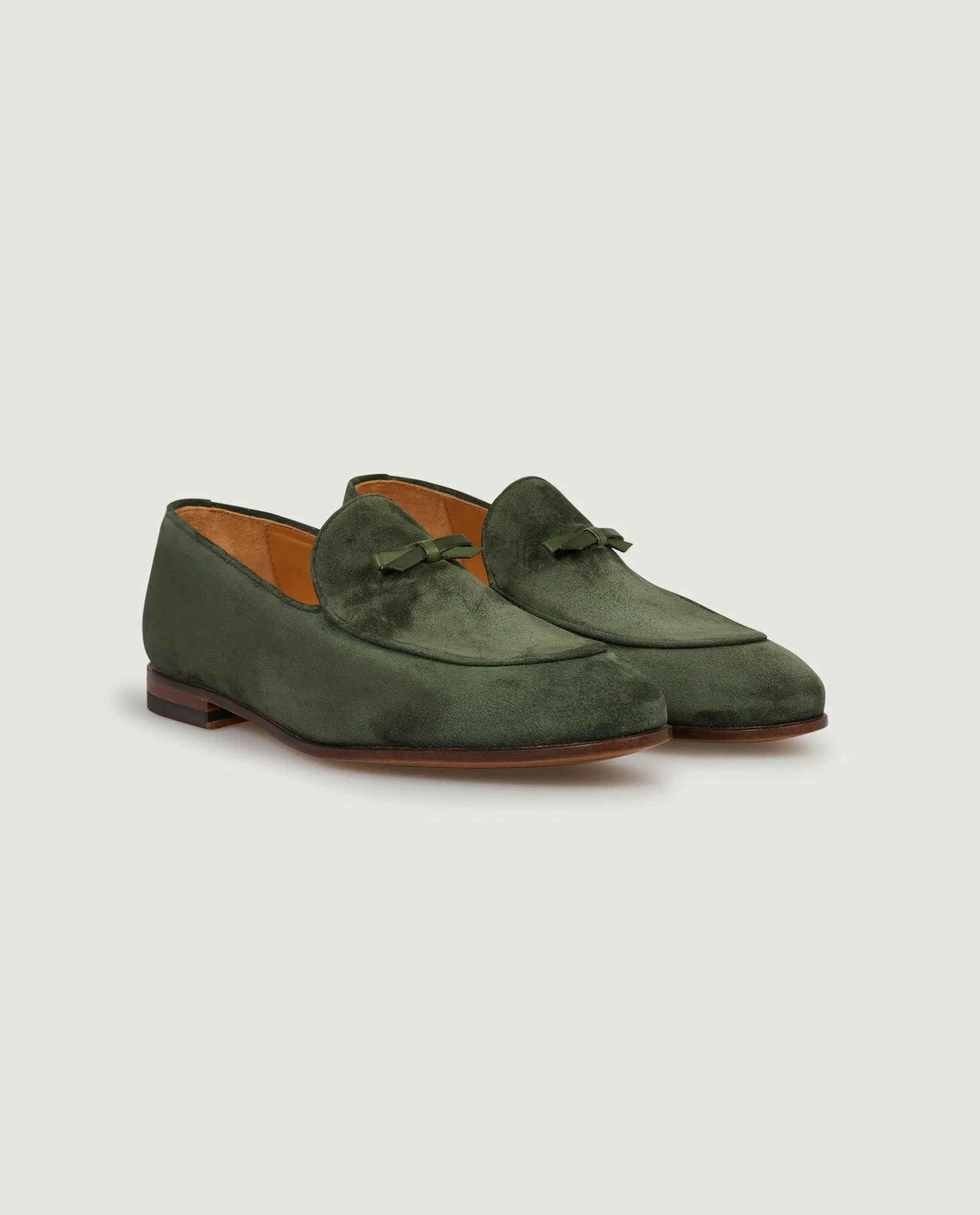 Suede Belgian Loafers - Groen