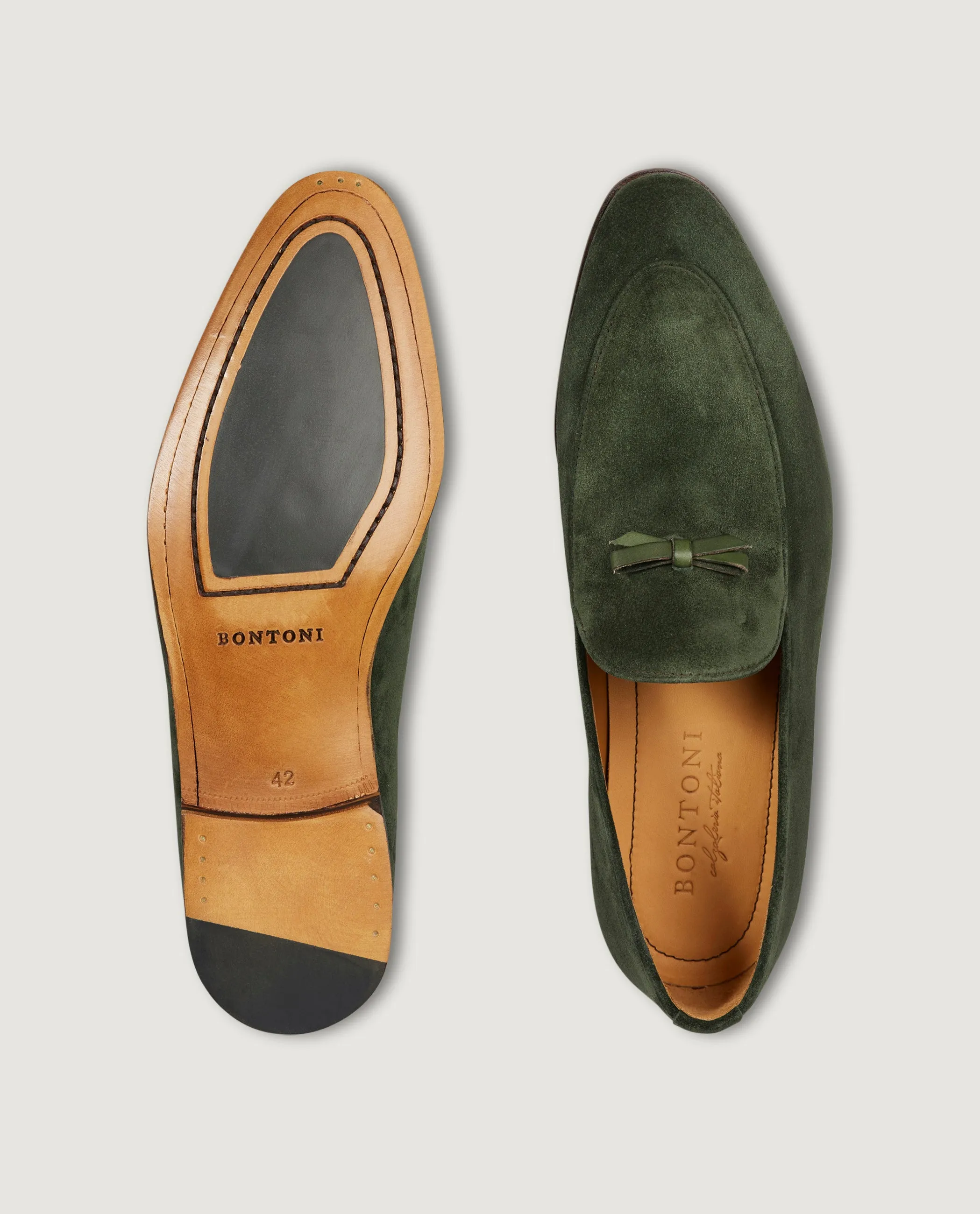 Suede Belgian Loafers - Groen