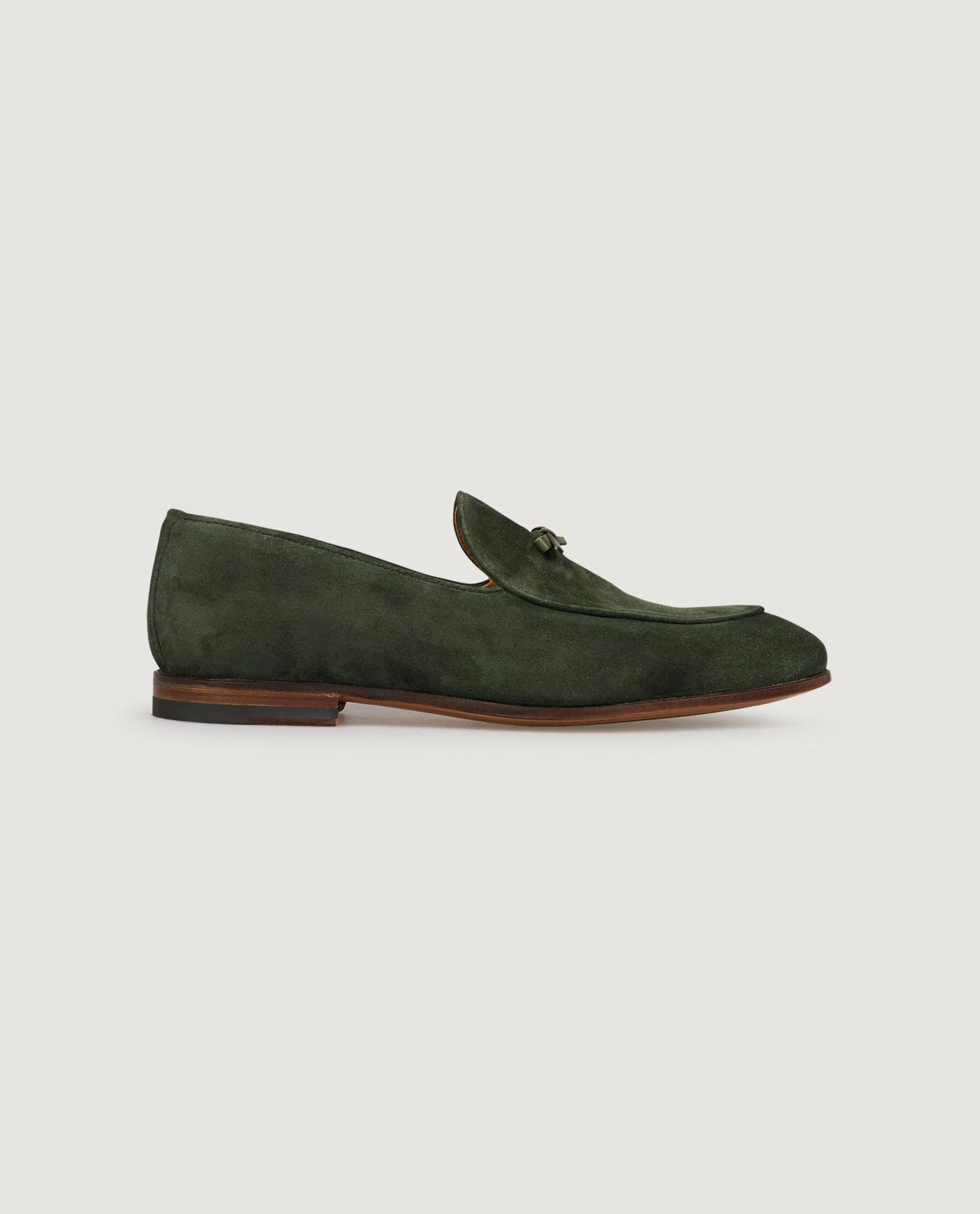 Suede Belgian Loafers - Groen