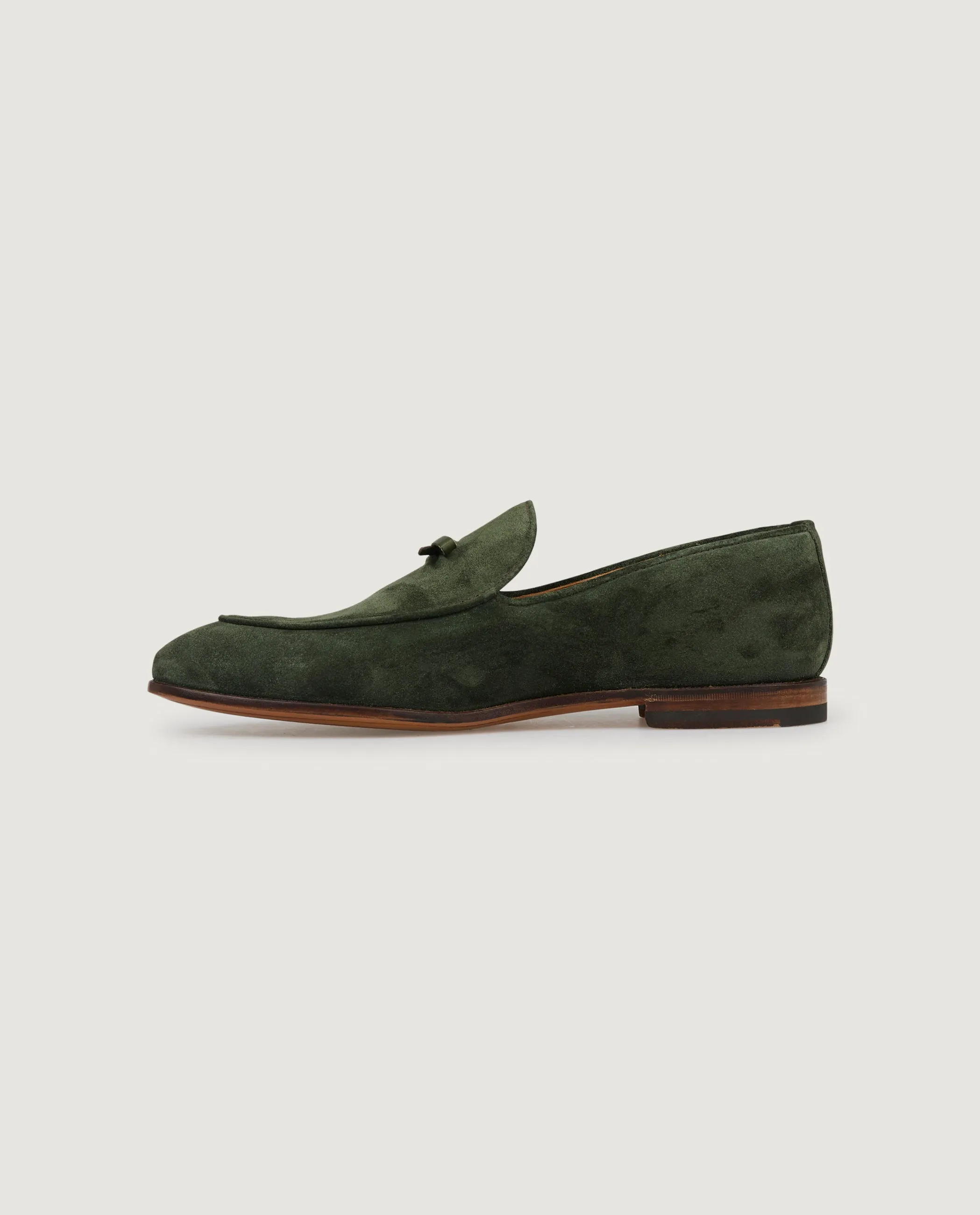 Suede Belgian Loafers - Groen
