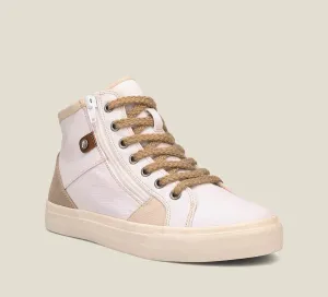 TAOS TOP SOUL WHITE/ECRU DISTRESSED SNEAKER